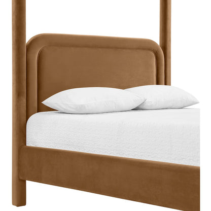 Salina Saddle Velvet Upholstered Full Bed