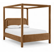 Salina Saddle Velvet Upholstered Queen Bed