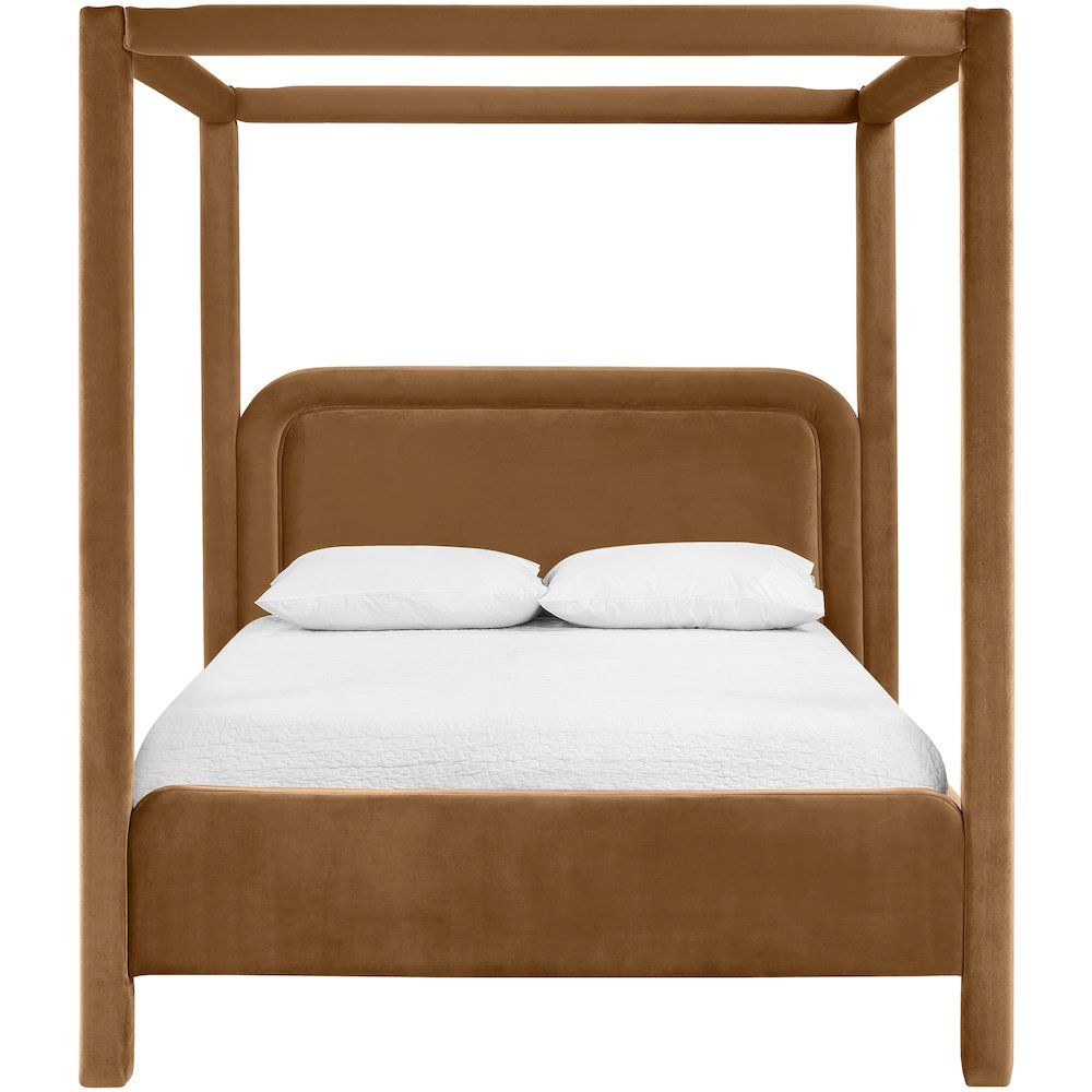 Salina Saddle Velvet Upholstered Queen Bed