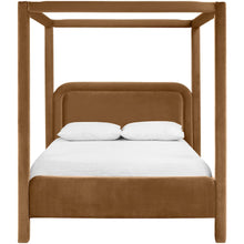 Salina Saddle Velvet Upholstered Queen Bed