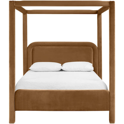 Salina Saddle Velvet Upholstered Queen Bed