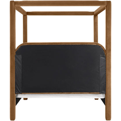 Salina Saddle Velvet Upholstered Queen Bed