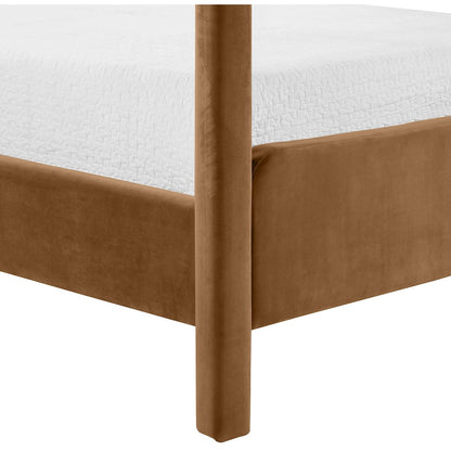 Salina Saddle Velvet Upholstered Queen Bed