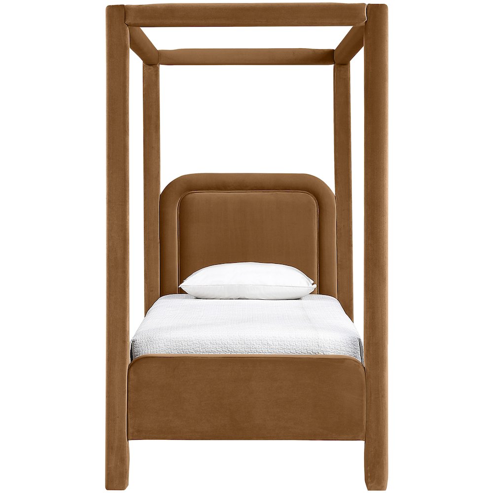 Salina Saddle Velvet Upholstered Twin Bed
