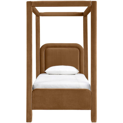 Salina Saddle Velvet Upholstered Twin Bed