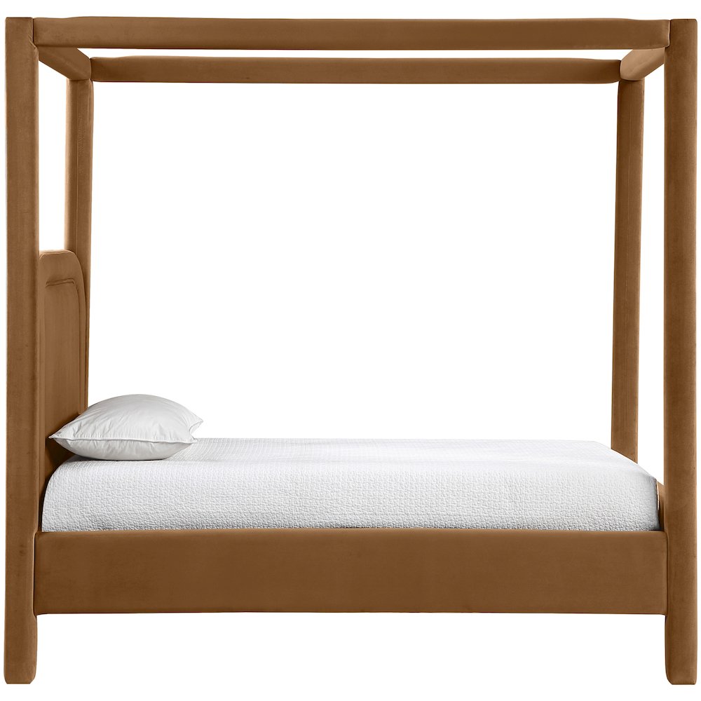 Salina Saddle Velvet Upholstered Twin Bed