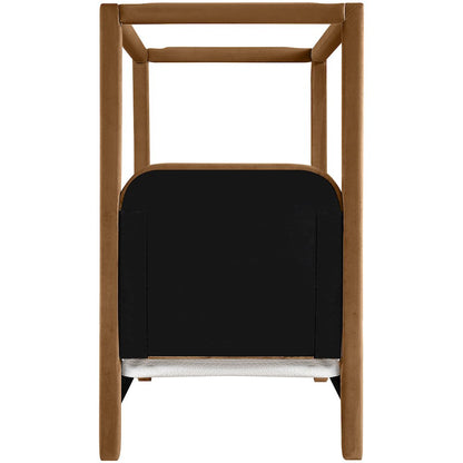 Salina Saddle Velvet Upholstered Twin Bed