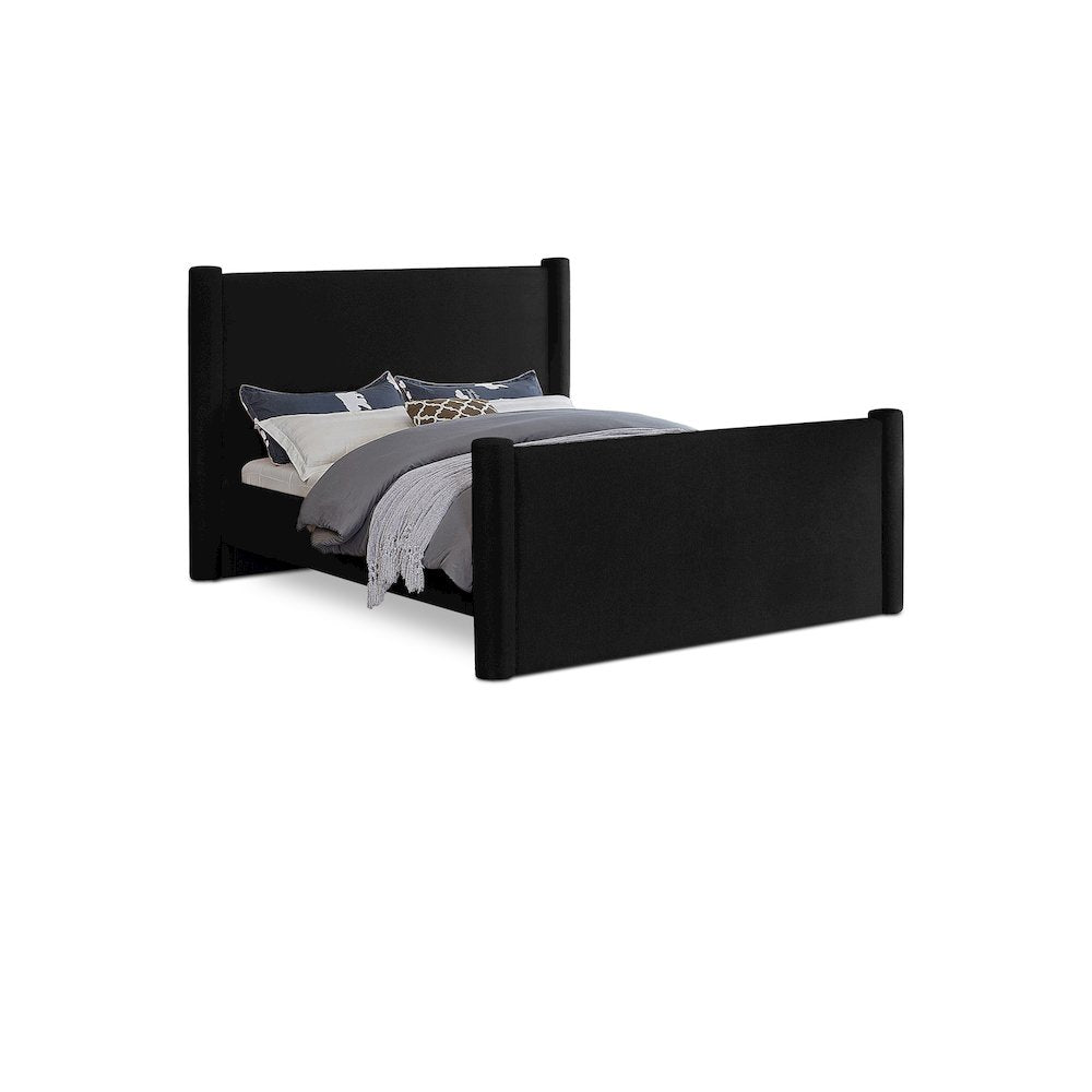 Elias Black Velvet Full Bed