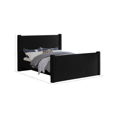 Elias Black Velvet King Bed
