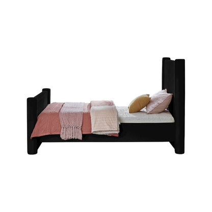 Elias Black Velvet Twin Bed