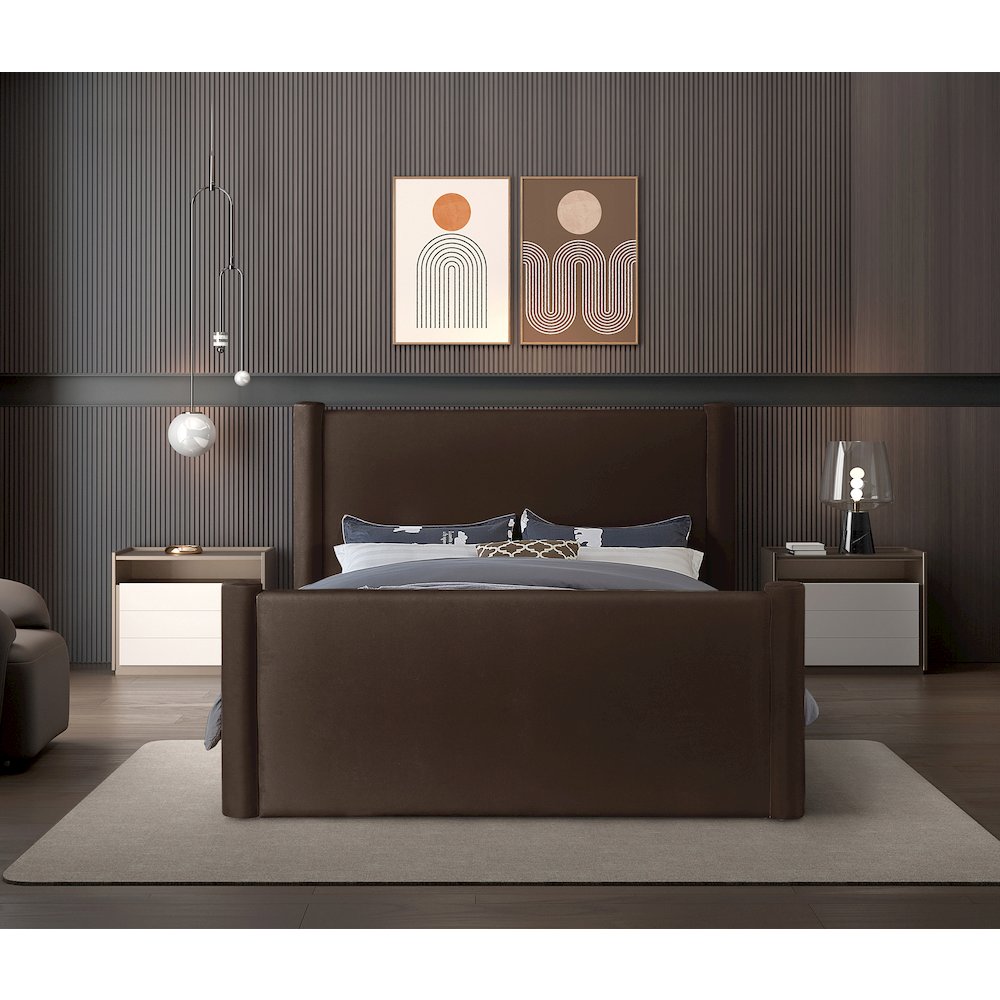 Elias Brown Velvet Full Bed