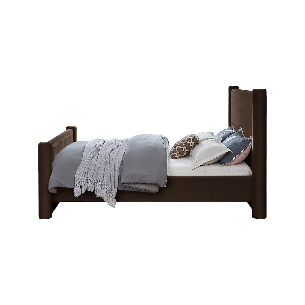 Elias Brown Velvet King Bed