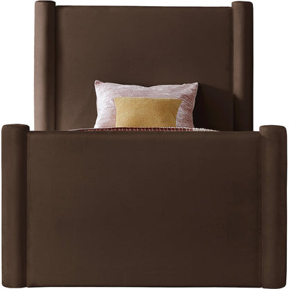 Elias Brown Velvet Twin Bed