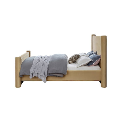 Elias Camel Velvet King Bed