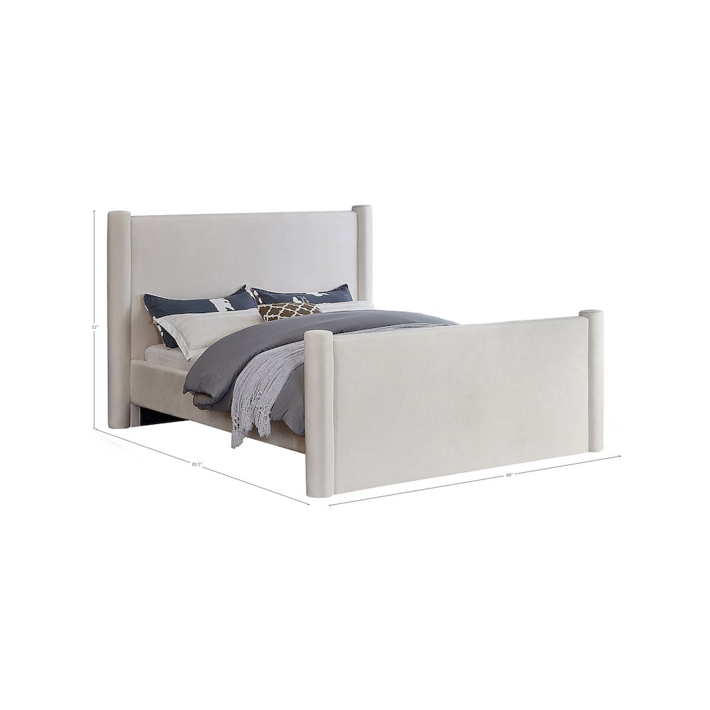 Elias Cream Velvet Full Bed
