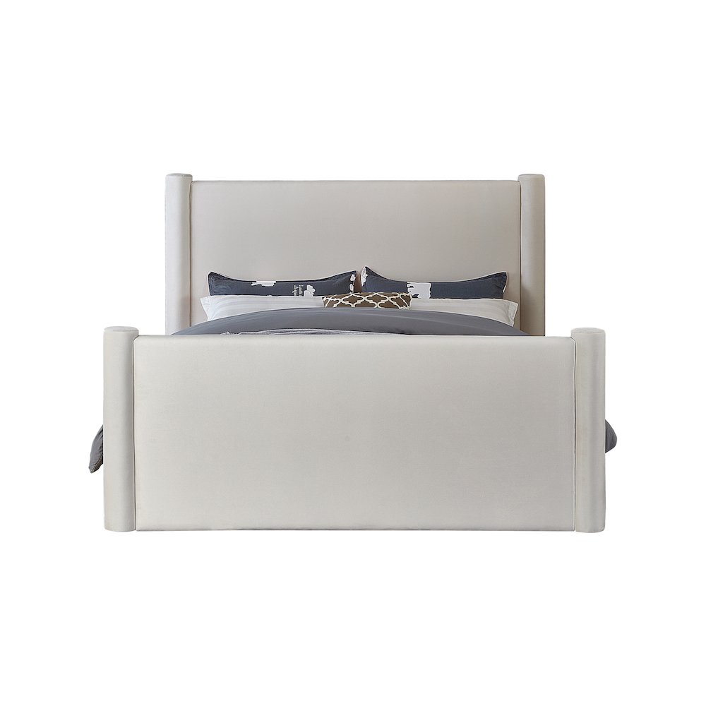 Elias Cream Velvet King Bed