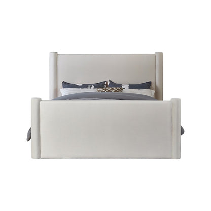 Elias Cream Velvet King Bed
