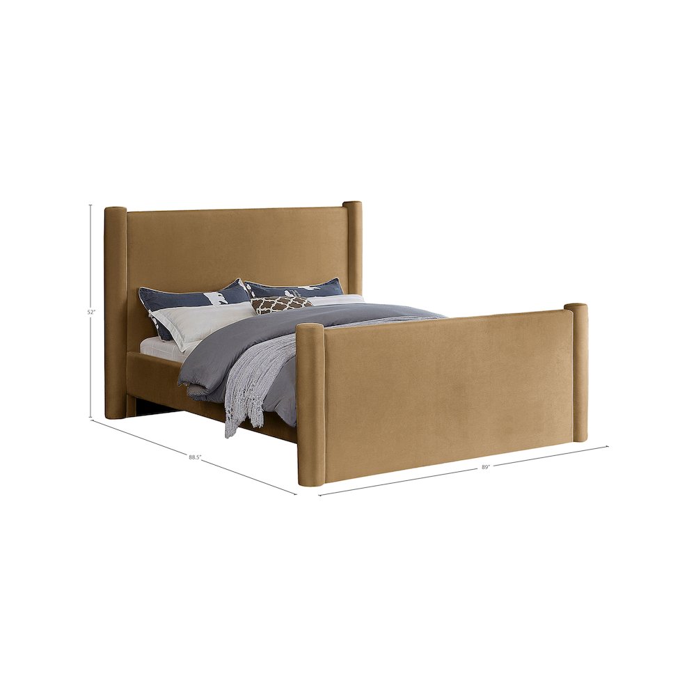 Elias Saddle Velvet King Bed