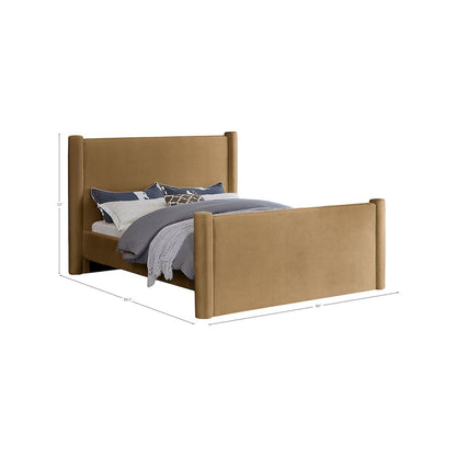 Elias Saddle Velvet King Bed