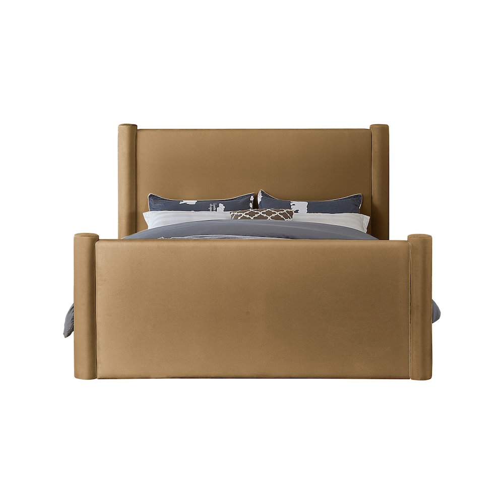 Elias Saddle Velvet King Bed