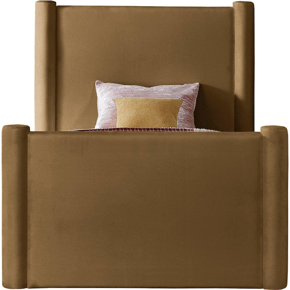 Elias Saddle Velvet Twin Bed