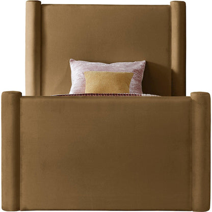 Elias Saddle Velvet Twin Bed