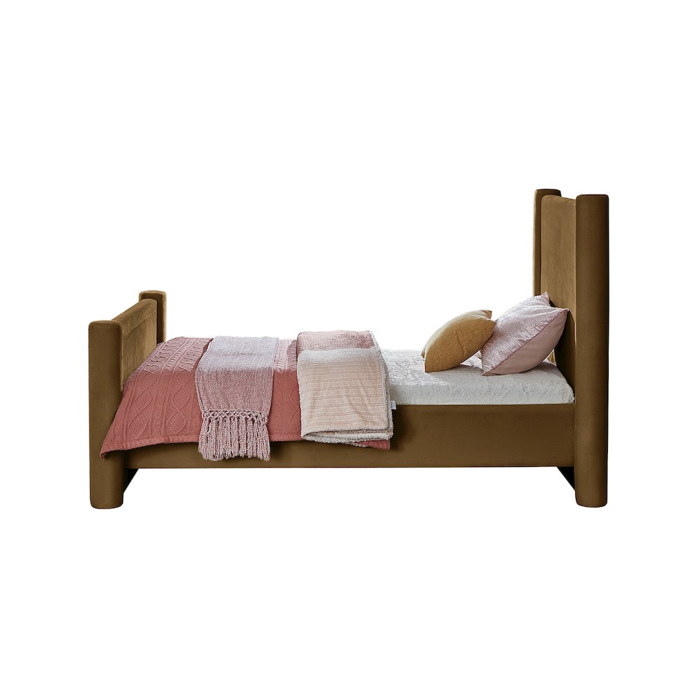 Elias Saddle Velvet Twin Bed