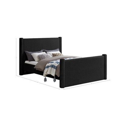 Elias Black Boucle Fabric Full Bed