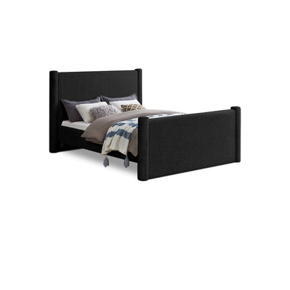 Elias Black Boucle Fabric Full Bed