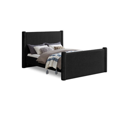 Elias Black Boucle Fabric King Bed