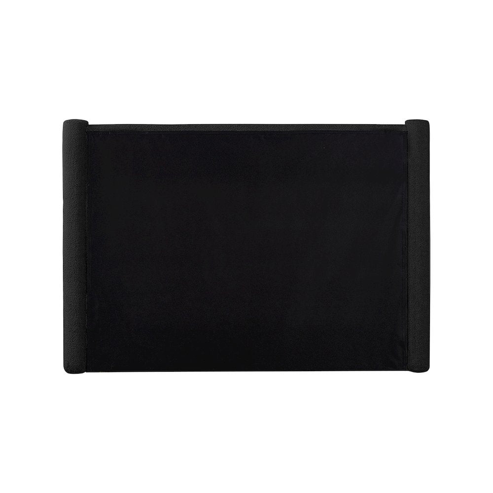 Elias Black Boucle Fabric King Bed