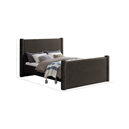Elias Brown Boucle Fabric King Bed