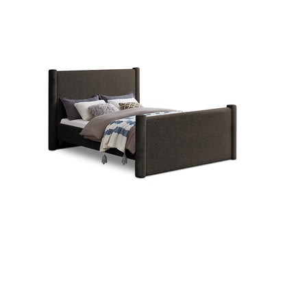 Elias Brown Boucle Fabric King Bed