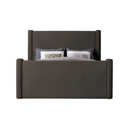 Elias Brown Boucle Fabric Queen Bed