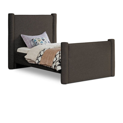 Elias Brown Boucle Fabric Twin Bed