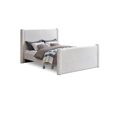 Elias Cream Boucle Fabric Full Bed