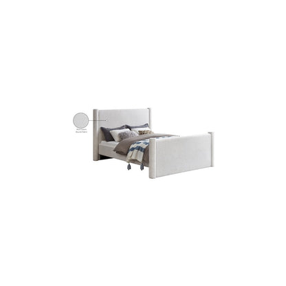 Elias Cream Boucle Fabric King Bed