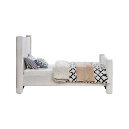 Elias Cream Boucle Fabric Twin Bed