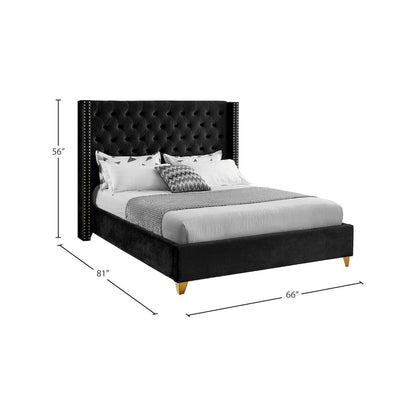 Barolo Black Velvet Full Bed