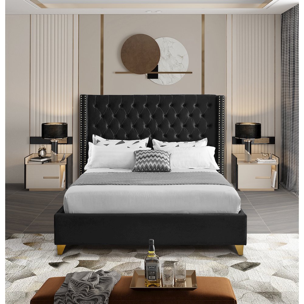 Barolo Black Velvet Full Bed