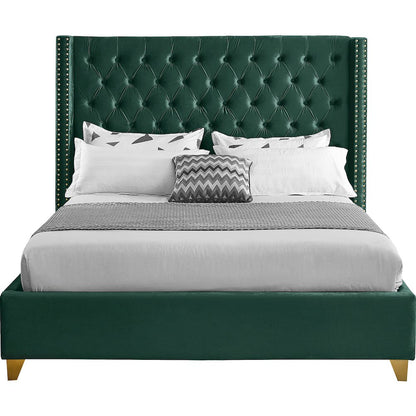 Barolo Green Velvet King Bed