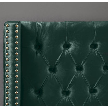 Barolo Green Velvet King Bed