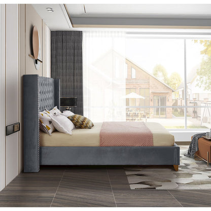 Barolo Grey Velvet Full Bed