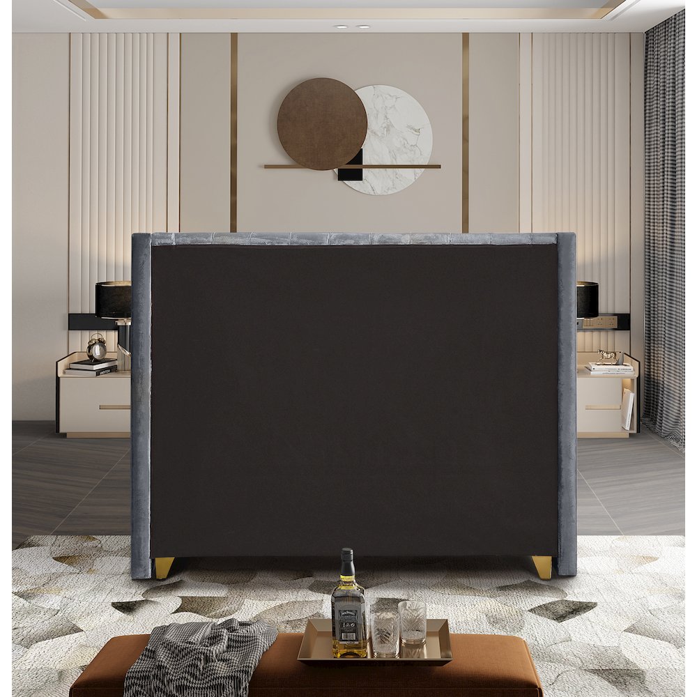 Barolo Grey Velvet Full Bed
