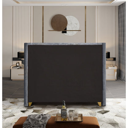 Barolo Grey Velvet King Bed
