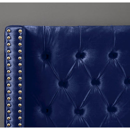 Barolo Navy Velvet Full Bed