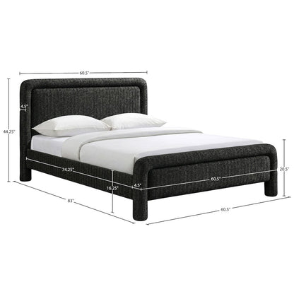 Baylor Black Fabric With Interwoven Chenille Upholstered Full Bed