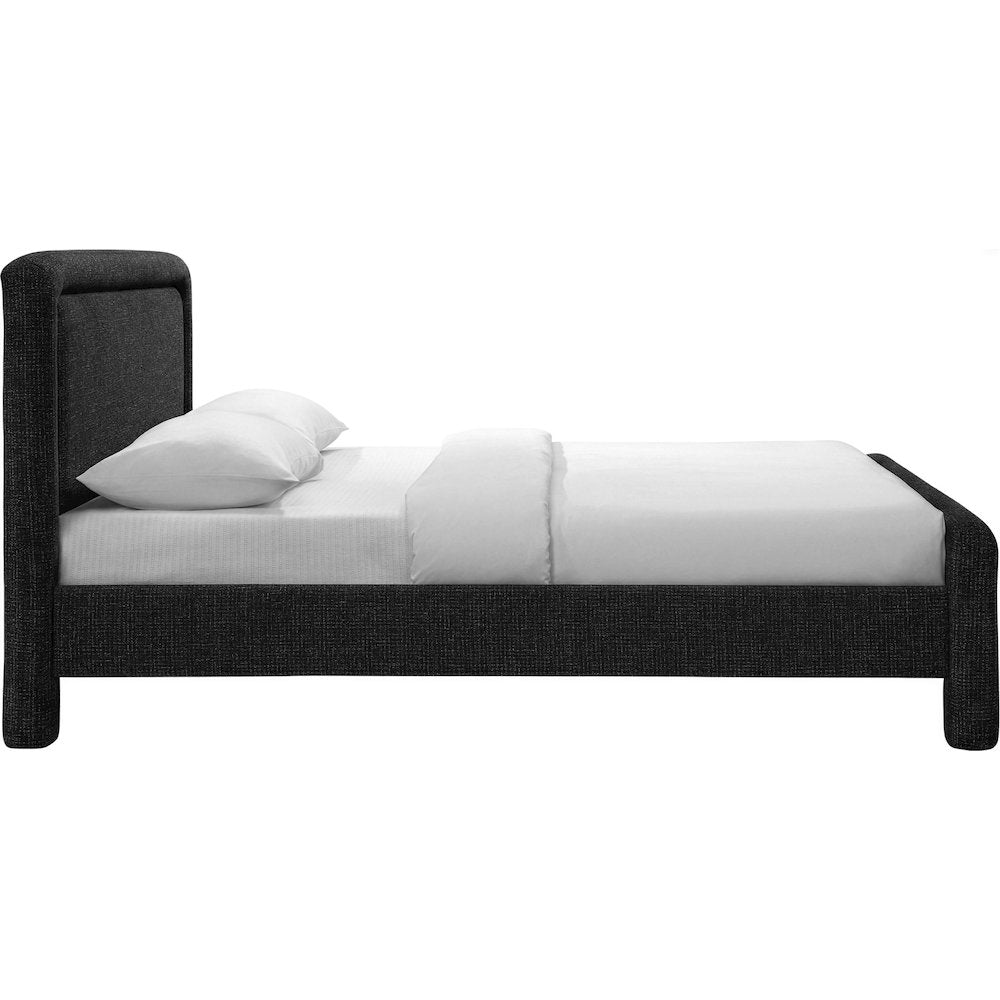 Baylor Black Fabric With Interwoven Chenille Upholstered Full Bed
