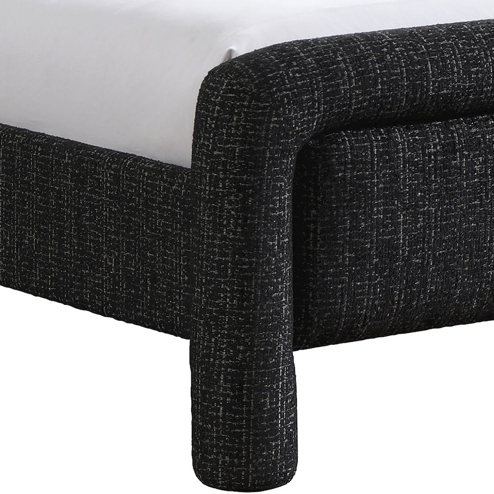 Baylor Black Fabric With Interwoven Chenille Upholstered Full Bed