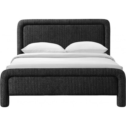 Baylor Black Fabric With Interwoven Chenille Upholstered King Bed